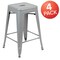 Emma and Oliver 4 Pack 24" High Metal Indoor Counter Bar Stool - Stackable Stool